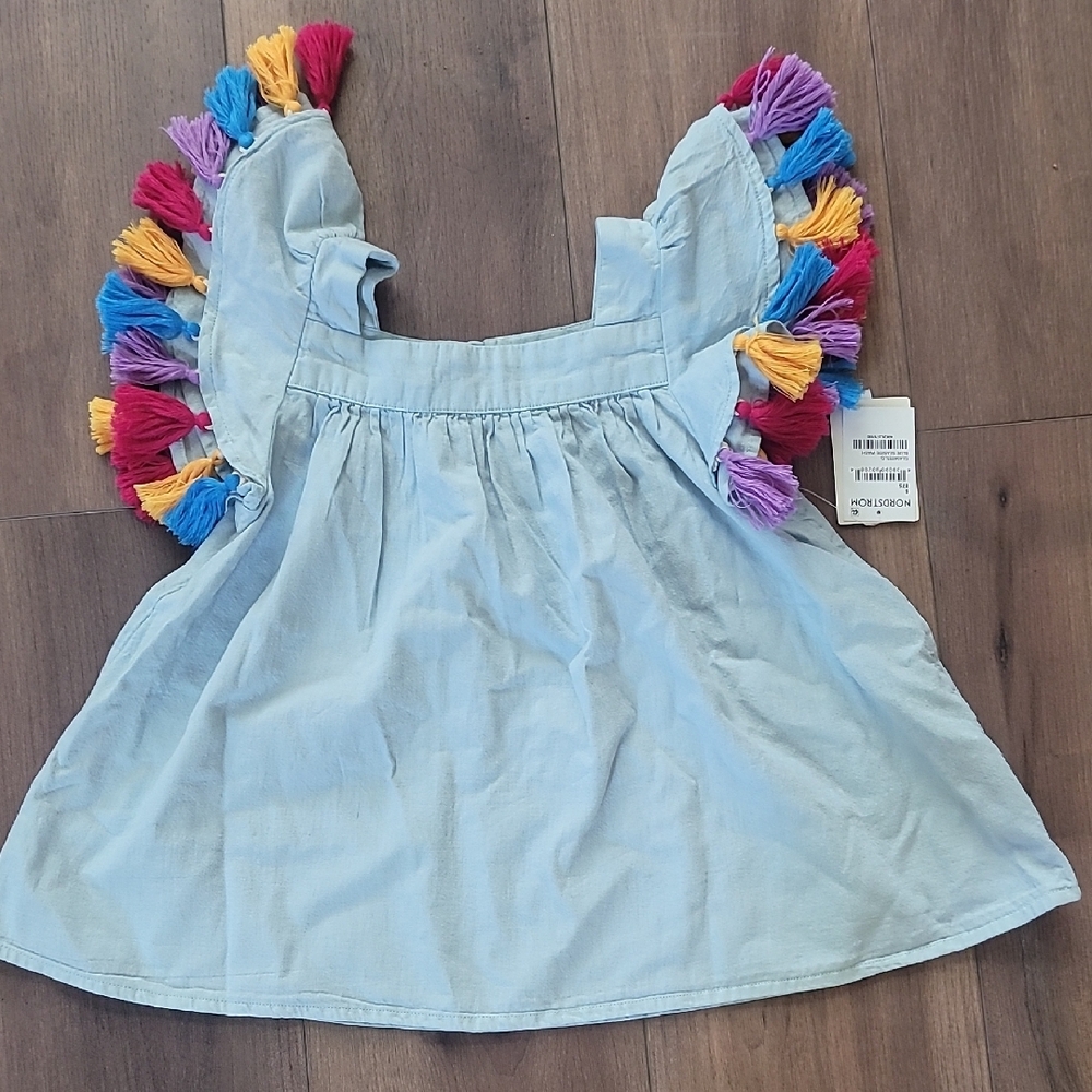 NWT Cute Tassel Sleeve Shirt Size 6 Girls From Nordstroms
